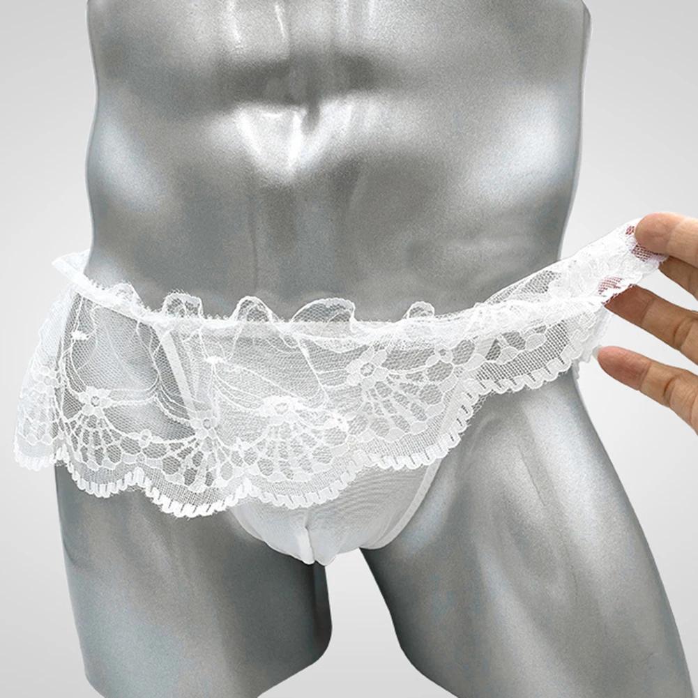 Breathable Low Waist Panties Underwear G-String Solid Pattern Elastic High Stretch Sissy Gay Underwear  Mens Underwear Briefs