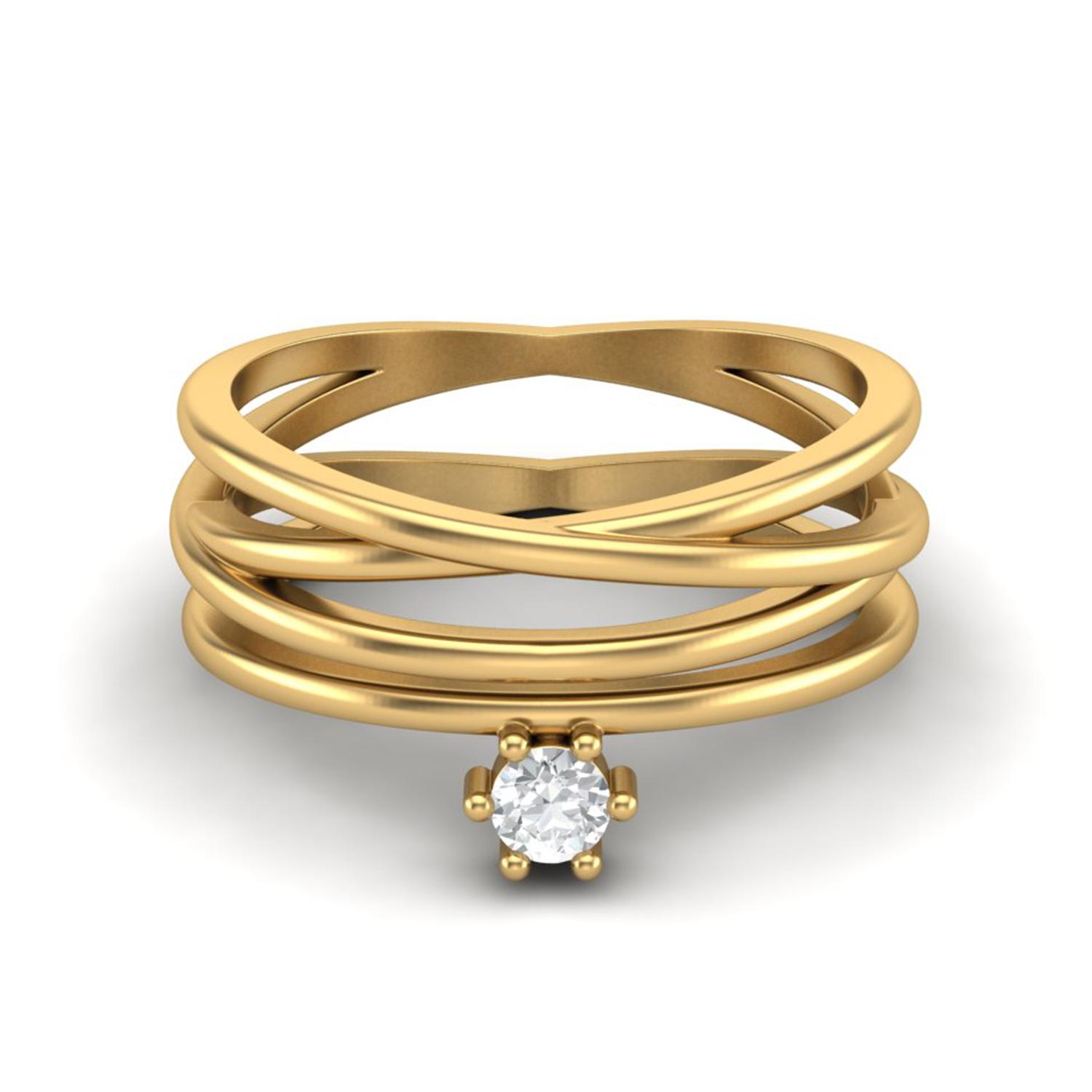 3mm Round Moissanite 925 Sterling Silver Gold Vermeil Twisted Women Wedding Ring