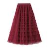 Fairy White Tulle Pleated Long Midi Skirt for Women - Spring/Autumn 2024 Collection.