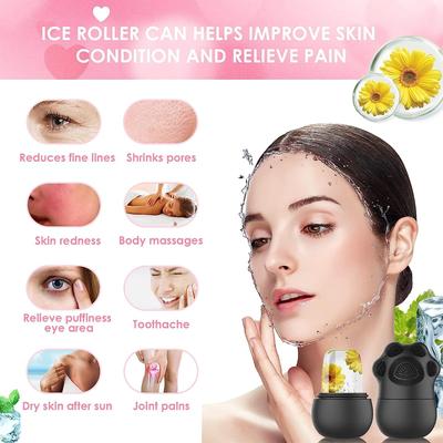 Kitch cuT Ice Roller For Face, Neck and Body | For Puffy Eyes | Unbreakable and Reusable | Glowing and Clear Skin, Pack of 1 (Black)