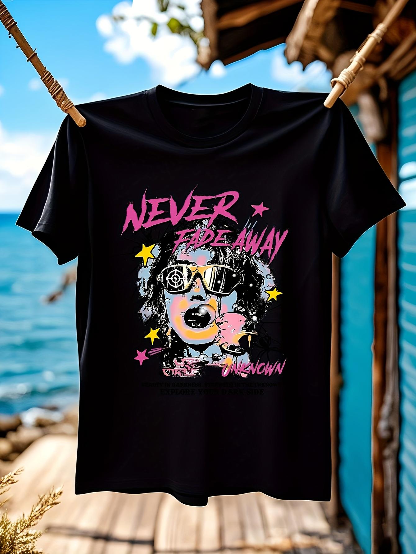 Black Graphic Tshirt Graphic Tshirt with Never Fade Away ... S