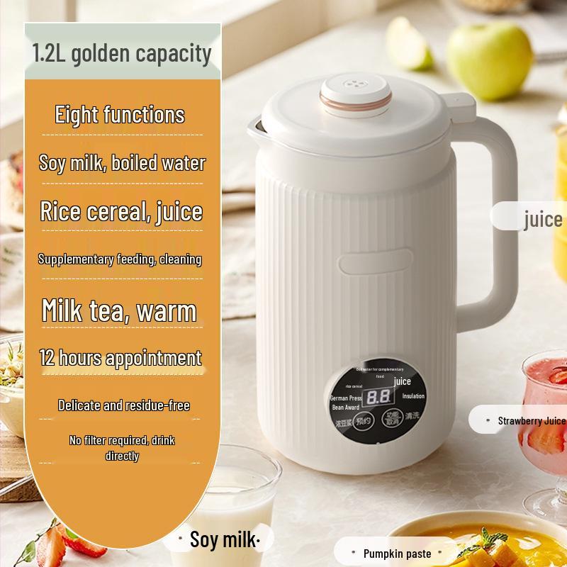 110V-220V Automatic Soy Milk Maker, No-Cook, No-Filter, Multi-Functional for 3-4 People