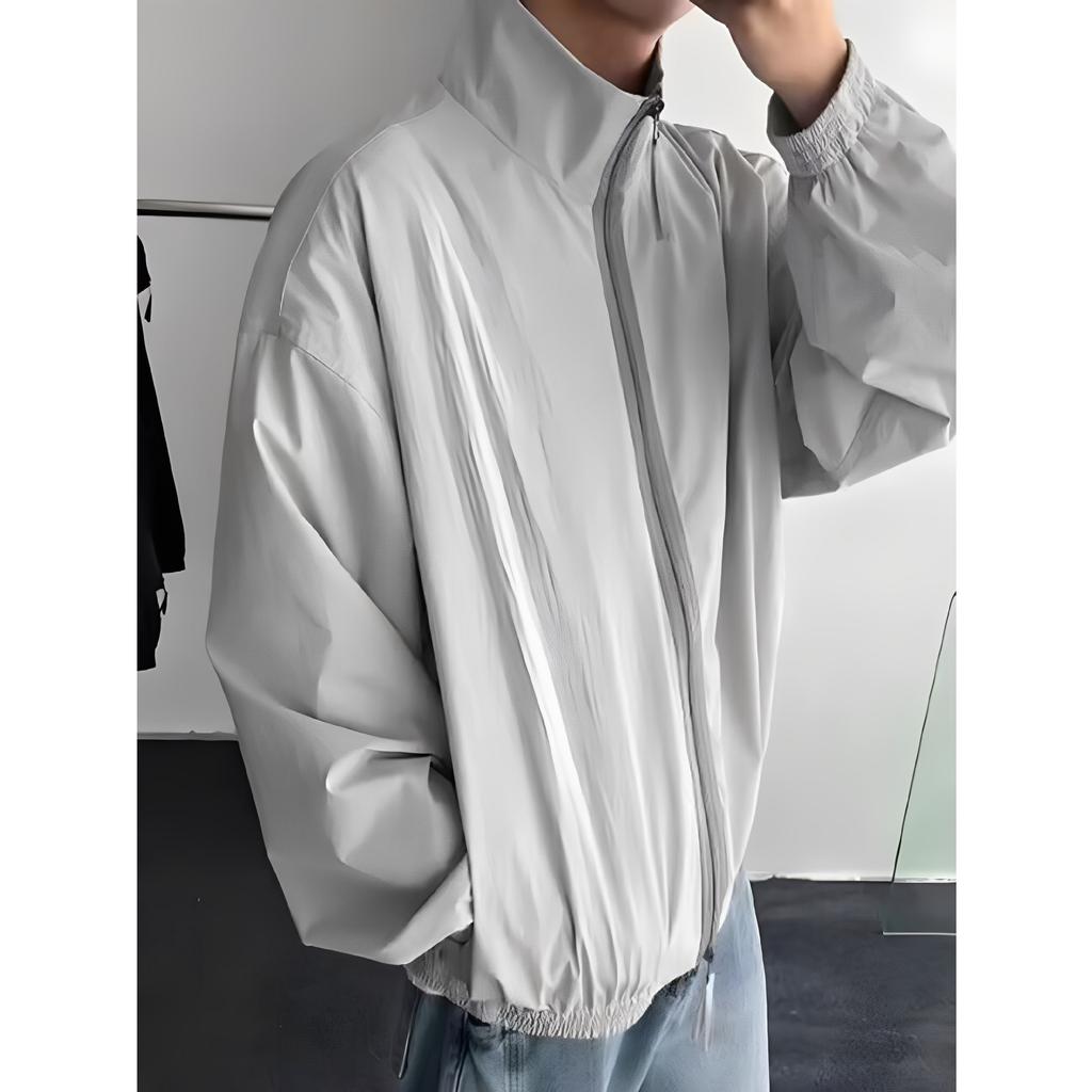 Jacket Men's Spring and Autumn Anti-splashing American Retro Stand-up Collar Couple Versatile Simple Thin Jacket Jacket Top