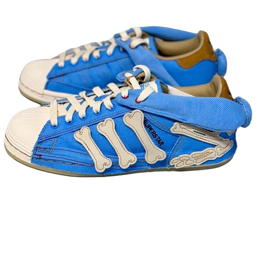 Adidas Originály Melting Sadness X Superstar Protiskluzové Tlumení Nárazů Nízké Skate Boty Unisex Skate Boty Modrá Bílá IG9633