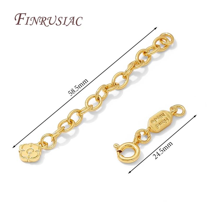 18K Gold Plated Extension Extender Tail Chains with Lobster Clasps For Jewelry Making,Connectors For Bracelets Accessories DIY