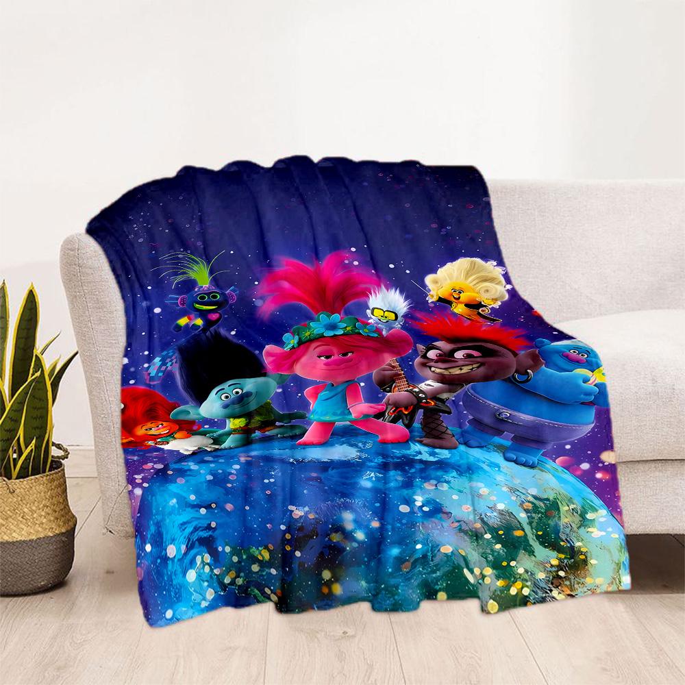 Trolls World Tour Blanket Soft Warm Cozy Suitable for Chair Bed Livingroom for All Seasons Modern Ideal Gift For Birthday Valentine'S Day