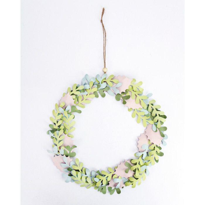 Creation Christmas Wreath In Cardboard Gray Tones 20 Cm