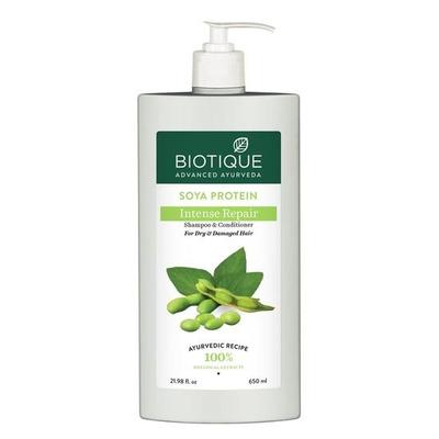 Biotique Bio Soy Protein Fresh Nourishing Shampoo | Udržuje rovnováhu pH | Podporuje zdravé a lesklé vlasy | Zabraňuje blednutí barvy | Všechny typy pleti | 650 ml