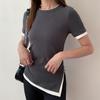 Women's Faux Two-Piece Colorblock Short Sleeve T-Shirt