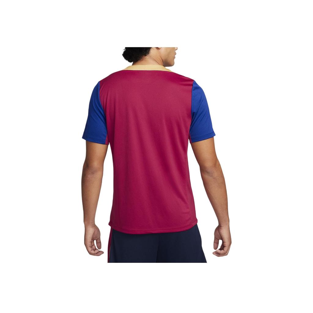 Nike Maglia Calcio Dri-Fit Color Block Stampa Logo Girocollo Manica Corta T-Shirt Uomo Top Rosso FJ5439-621