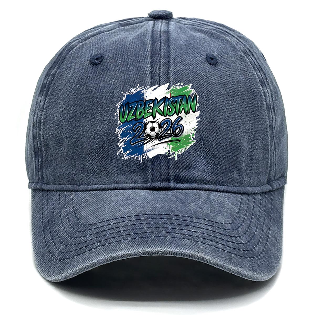 

Snapback Baseball Cap With 2026 Football Soccer UZBEKISTAN Flag Printed , Adjustable Sun Hat Unisex Hip Hop Retro Fashion Man s Cap as the picture темно-синього кольору