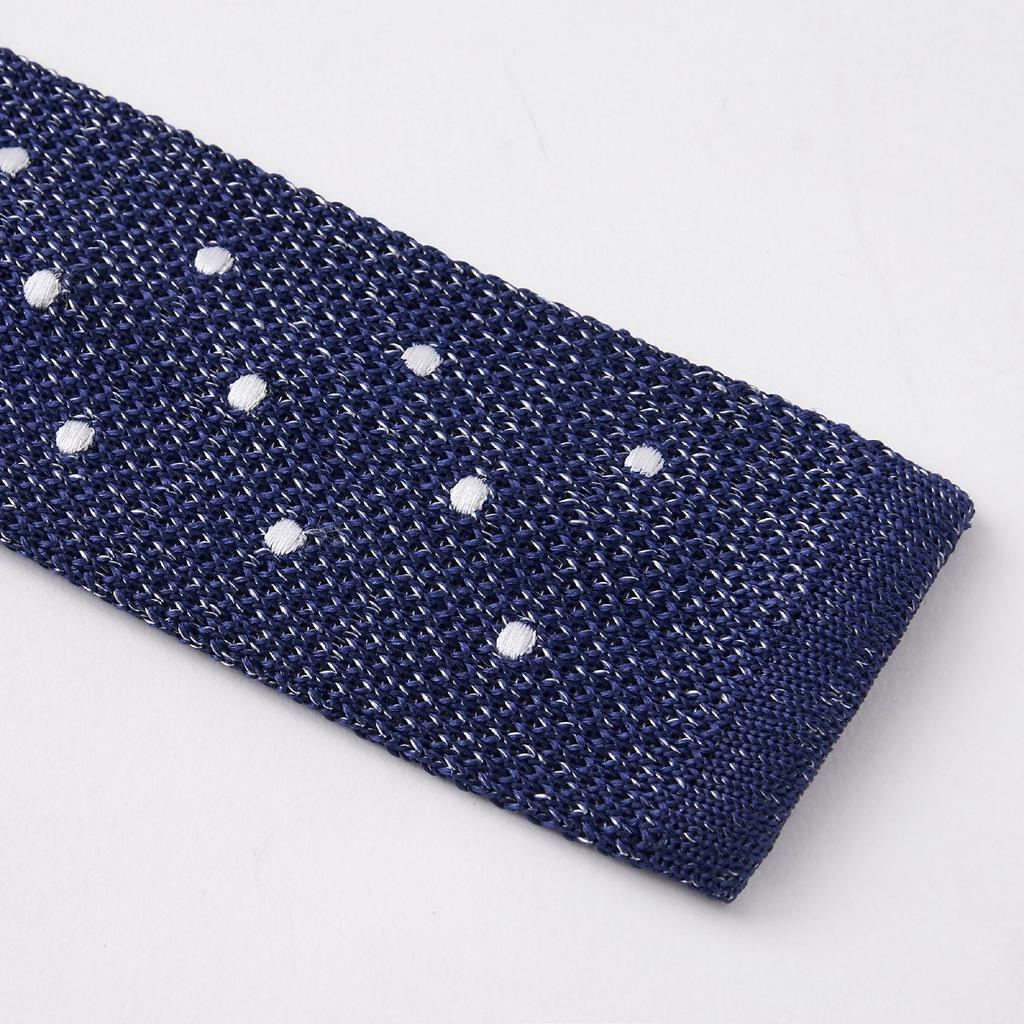 tie tie Blue Blue [Ogier] Tie/knit 100% silk/dot pattern/narrow tie/slim