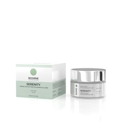 SERENITY Revitalizing Night Cream with CBD|CBD 300mg-50ml|Green Tea|Intense Nutrition|Extra-Firmness|High Concentration CBD Formula