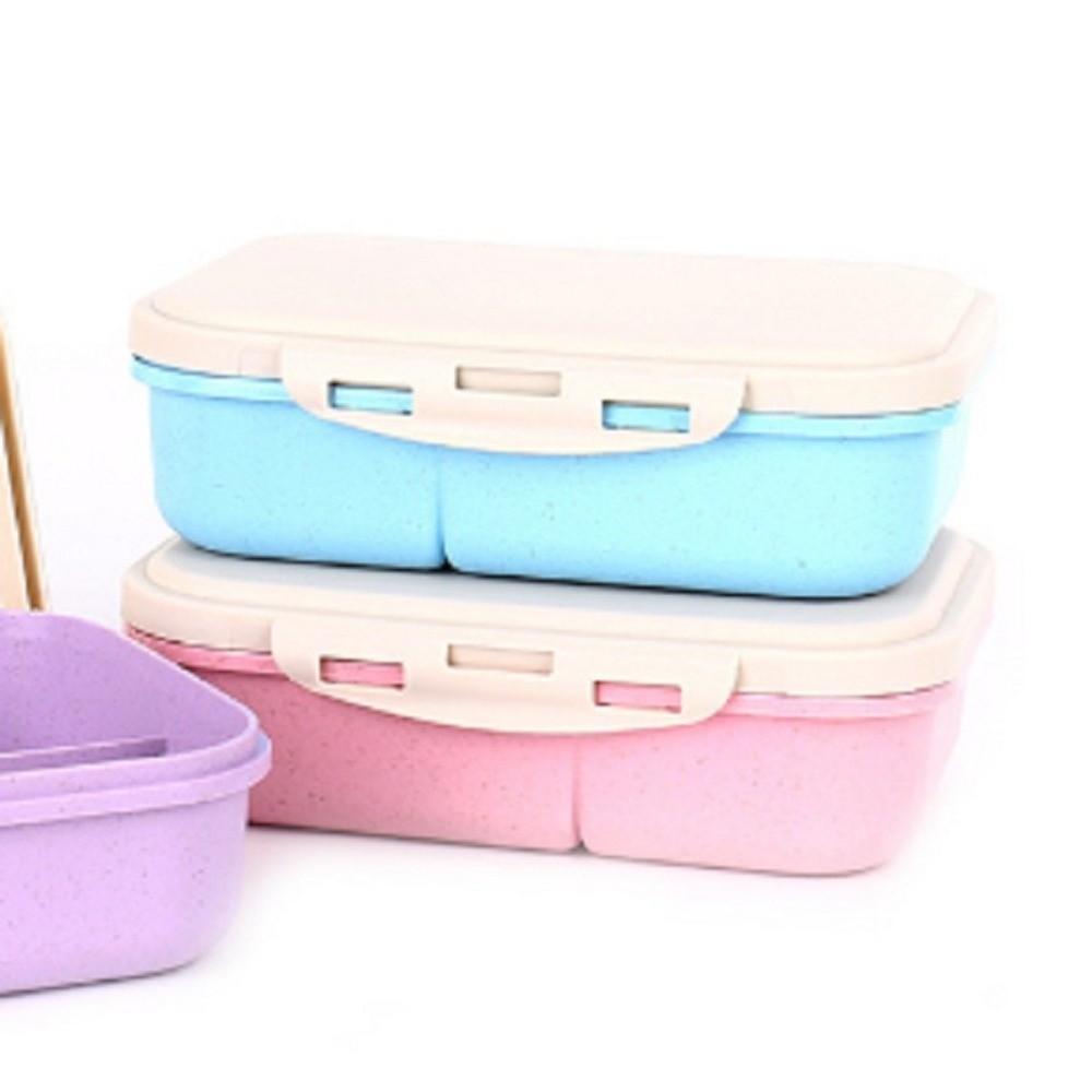 Divided Student Lunch Box with Lid Food Storage Container Portable Microwave Oven Lunch Box Picnic