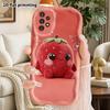 Phone Case: 2D Flat Samsung Galaxy A34 A35 M05 M06 S20 S22 S21 FE Plus 5G Protective Case, Couple Style, Plush Strawberry Doll, Christmas and Hallowee