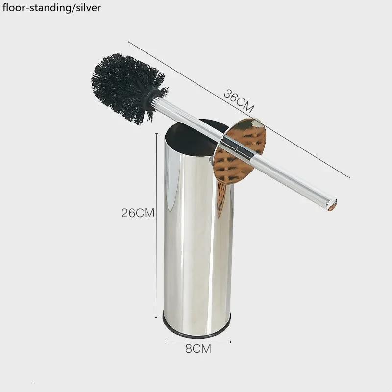 Stainless Steel Toilet Brush Holder Set Black Square Cleaning Tool Durable Vertical Toilet Brush Bathroom Cleaning Accessories
