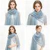 Women's Elegant Pleated Shawl Scarf, Lightweight Breathable Scarf with Beads, Versatile Sunscreen Shawl for Daily/Party