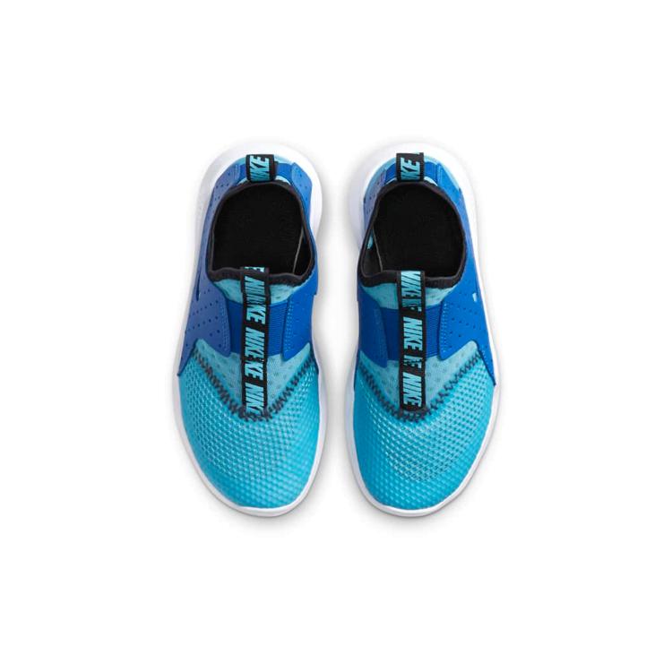 Nike Flex Runner Slip Resistant Cushioning Low top Kids' Running Shoes White Blue Children Aged 3 7 Years Old CV9327-400