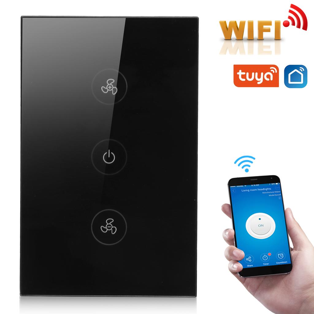 Intelligent WiFi Fan Touch Switch APP Voice Control Timing Function for Tmall Genie for TUYA