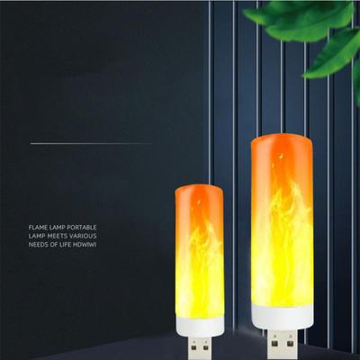 Tragbares Mini-Nachtlicht, ultrahelle, energiesparende USB-Lampe mit Flammenlichteffekt