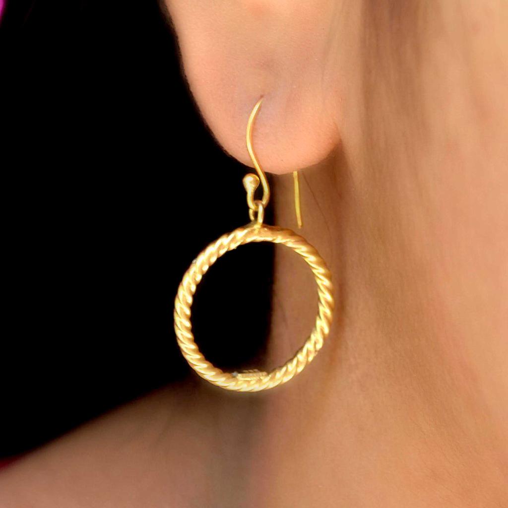 Boho 925 Silber 18K vergoldete Ohrhänger für Frauen, 925 Silber einzigartiger handgefertigter Schmuck, Muttertagsgeschenk, Jubiläumsgeschenk