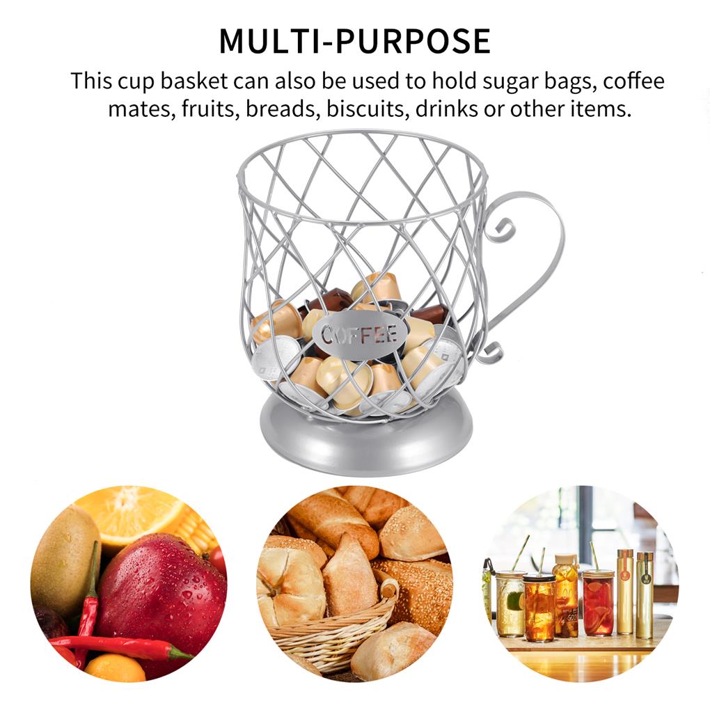 Coffee Pod Vegetable Mesh Holder Universal Cup Shaped Storage Basket Sturdy Large Capacity Steel Container Home Cafe