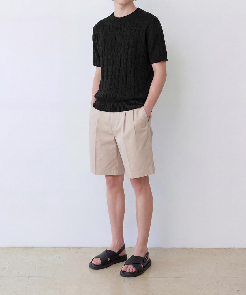 Edeunbeoleokeulleob High-Twist Linen Cable S/S Knit (Black)