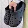 New Summer Simple Breathable Hole Shoes Women'S Low-Heeled Nurse Cartoon Cute Couple Bag Head Cool Slippers