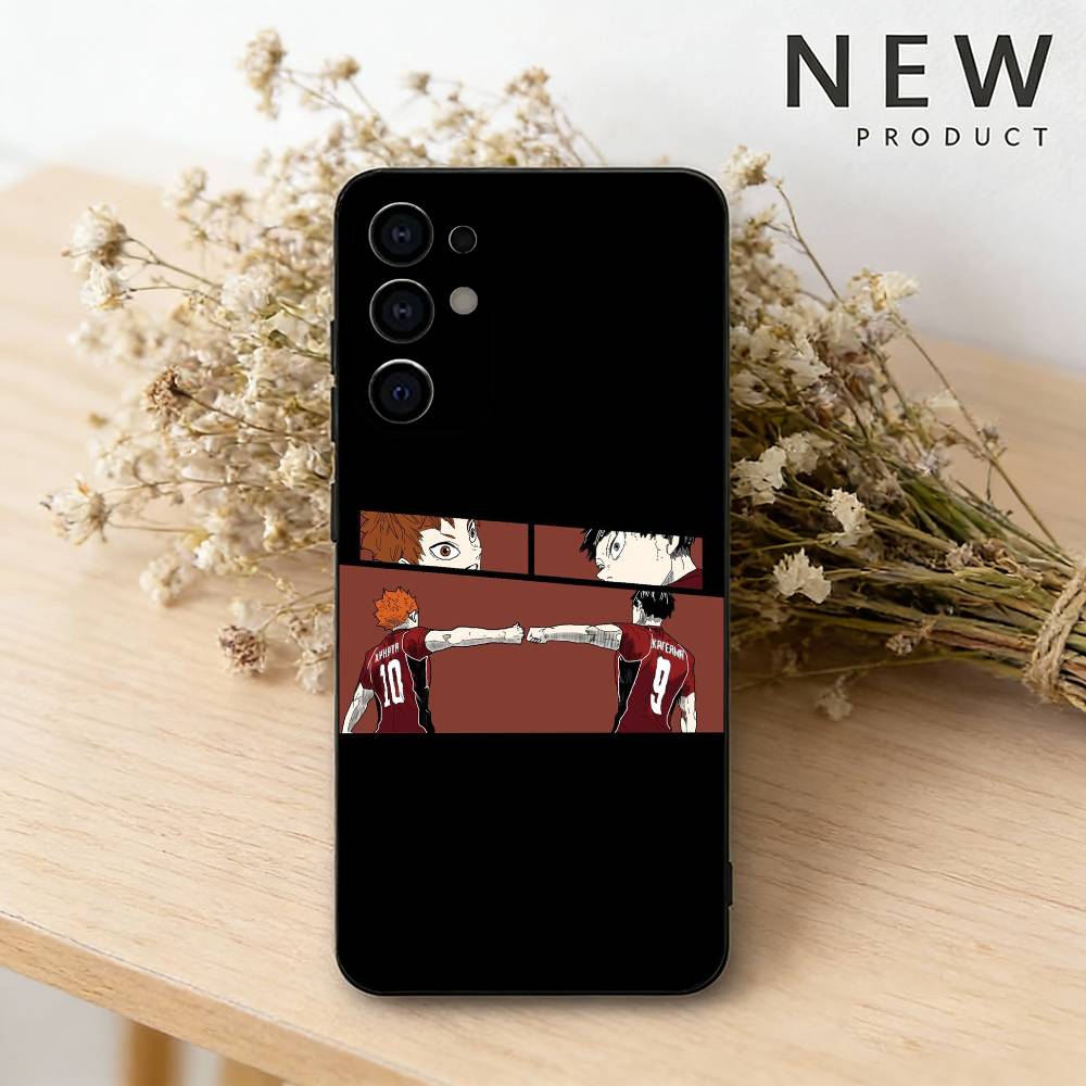 Custodia per telefono con sfondo anime H-haikyuu per Samsung S26,25,24,21,22,23,30,20,Ultra,Plus,Fe,Lite Cover Morbida Nera