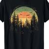 Vintage Pine Tree Sunset Graphic Tee Mens Casual Short Sleeve Tshirt Breathable All Seasons