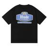 Cross-border European and American trendy brand RHUDE micro-logo letter badge printed short-sleeved t-shirt for men and women couples American high s