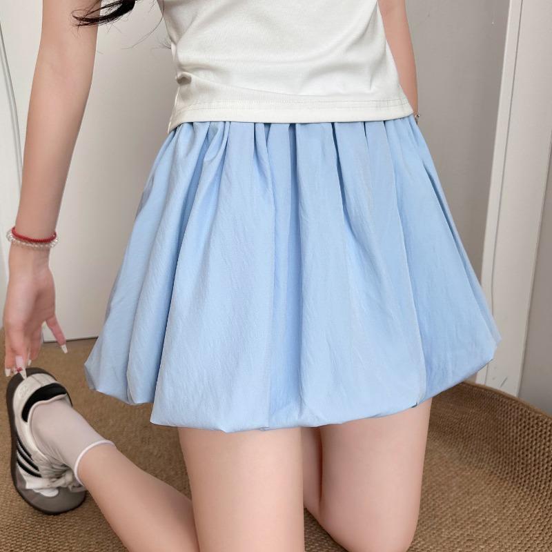 White Bud Shorts Women's Summer New High-waisted Characters Anti-light and Thin, Fluffy and Loose Wide-leg Pumpkin Pants