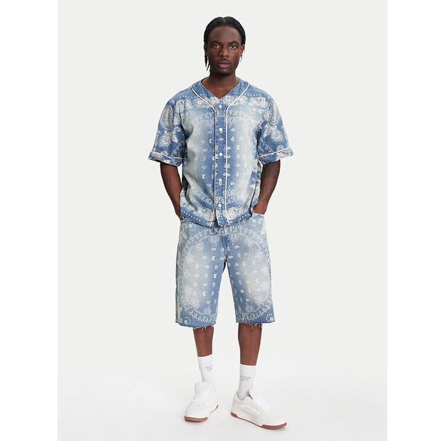 Karl Kani Paisley Denim Baseball Shirt