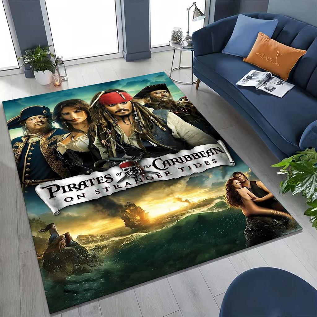 Captain Jack Pirates of The Caribbea Johnny Depp Carpet Rug for Bedroom Living Room Sofa Home Doormat Decor,Non-slip Floor Mat
