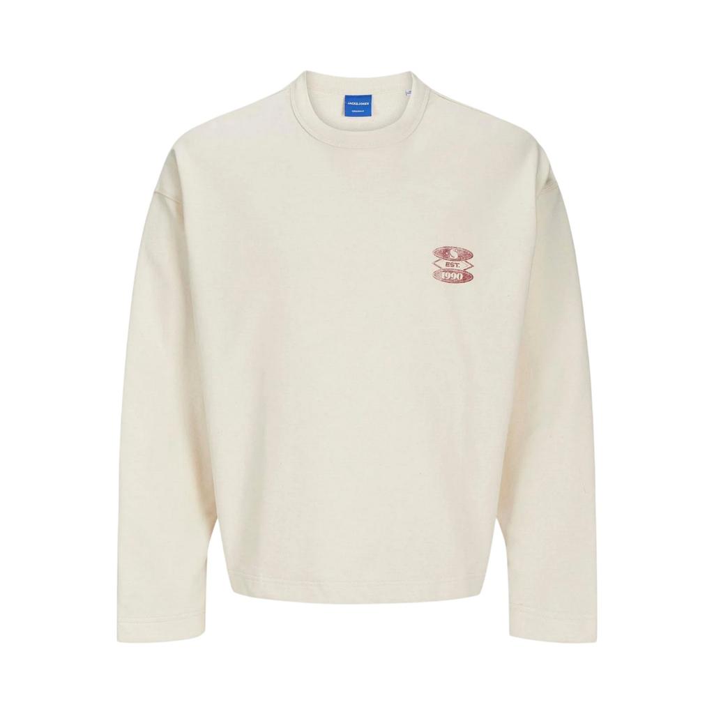 Jack And Jones Mens Graphic Print Boxy Drop Sleeve Sweatshirt