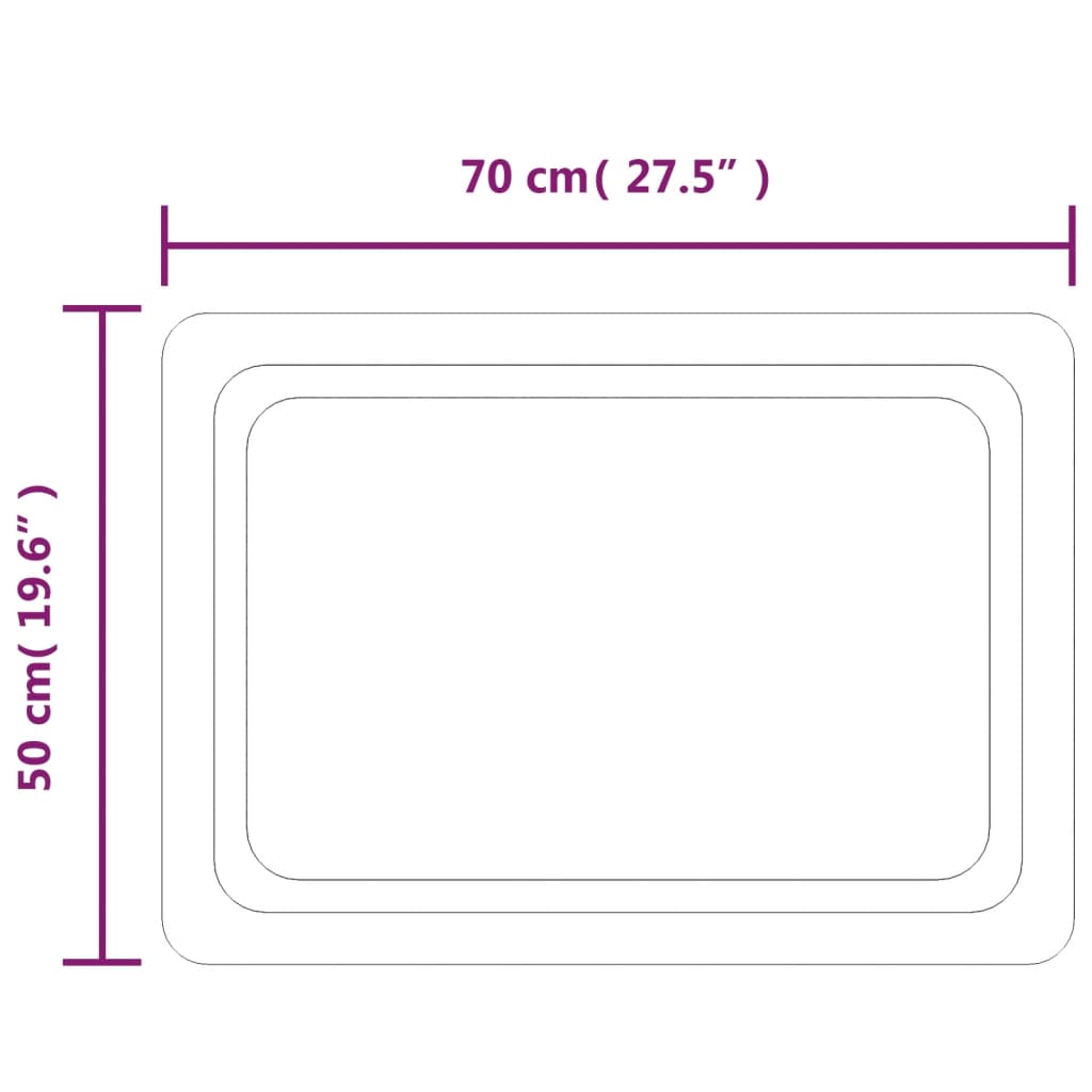 Vidaxl Lustro Łazienkowe Z Led, 50X70 Cm