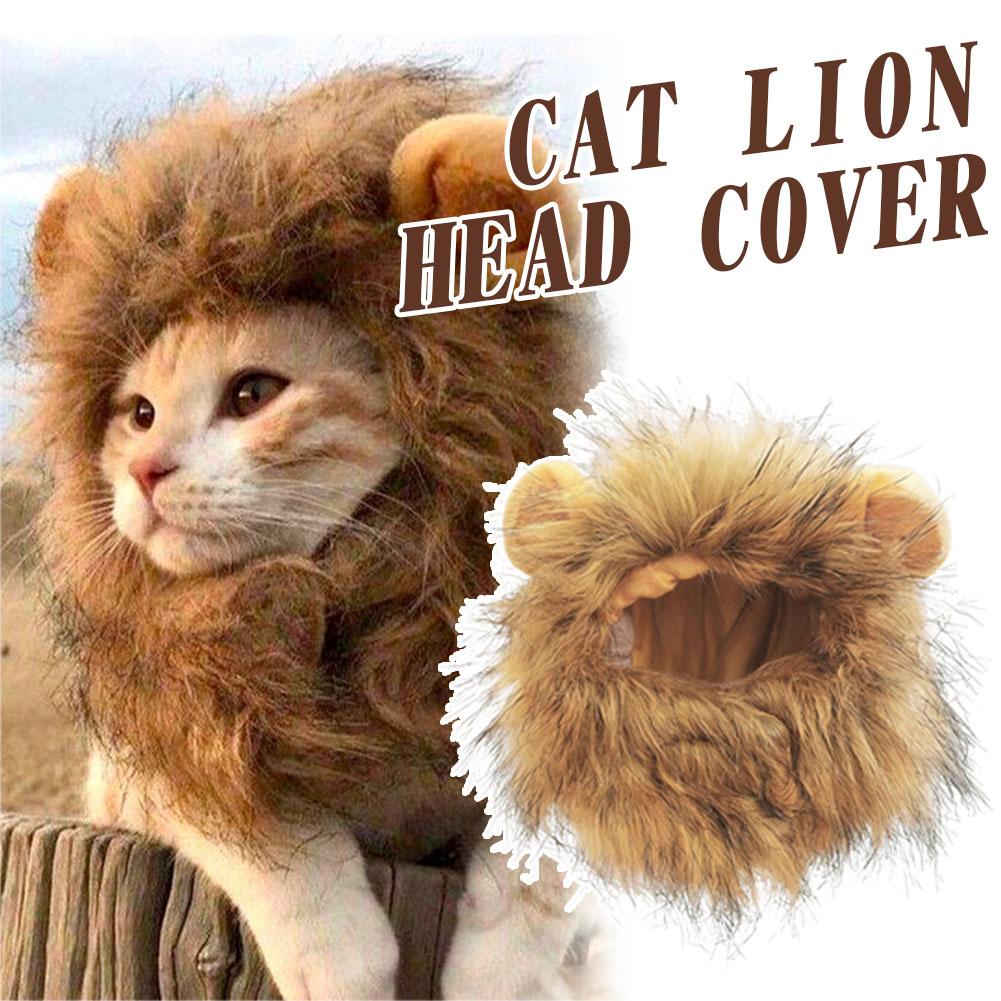 Lion Mane Wig for Cat,Dog and Cat Costume,Funny Pet Hairpiece Cat Costumes Headgear for Halloween Christmas Parties Photo Shoots