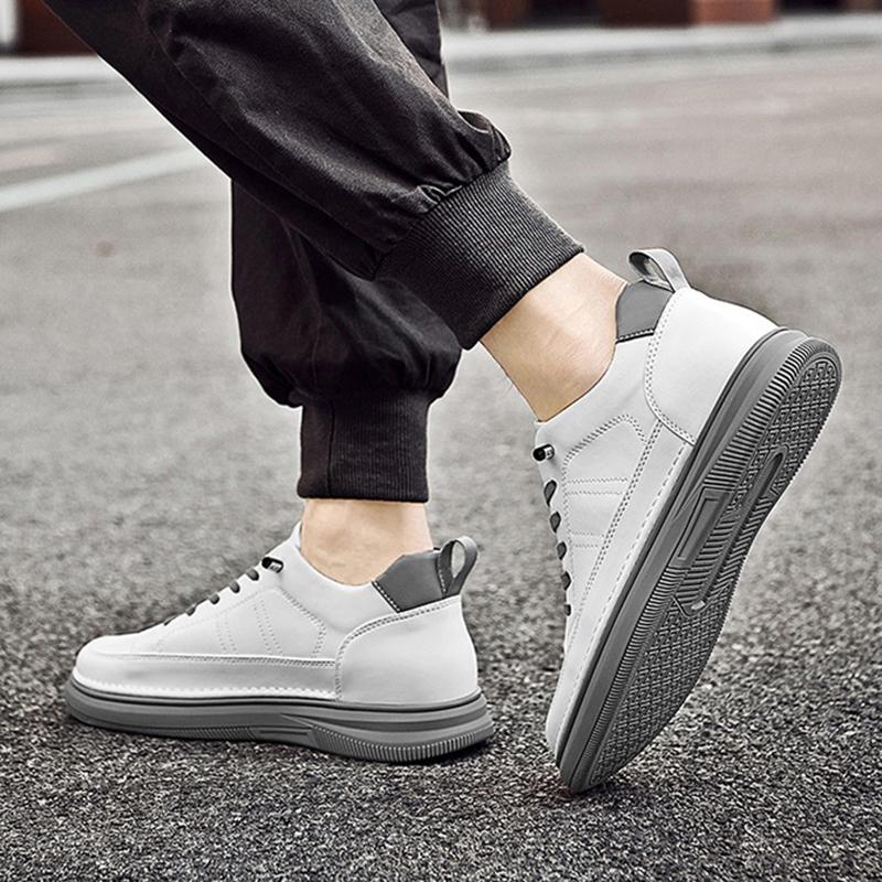 Men Increase 4/6/8CM Genuine Leather Casual Shoes Increas Insole Male Shoes Invisible Inner Height Increas Sneakers Height Shoes