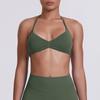 European and American Style Thin Strap Beauty Back Halter Sports Bra for Women, Pilates Yoga Tank Top, Seamless Fitness Underwear Camisole