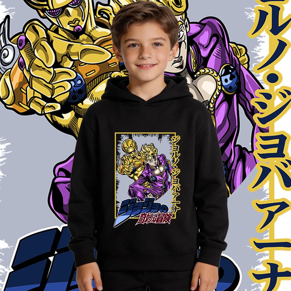 Boys Girls Warm Pullover Sweatshirt for Autumn Winter Daily Wear Anime Print Fleece Hoodie for Kids