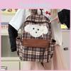 Patterned Plush Puppy Backpack Student Schoolbag Outdoor Leisure Bag Travel