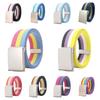 Stripe Canvas Waist Belt Metal Buckle Nylon Belt Fashion Men's Business Belt  Male