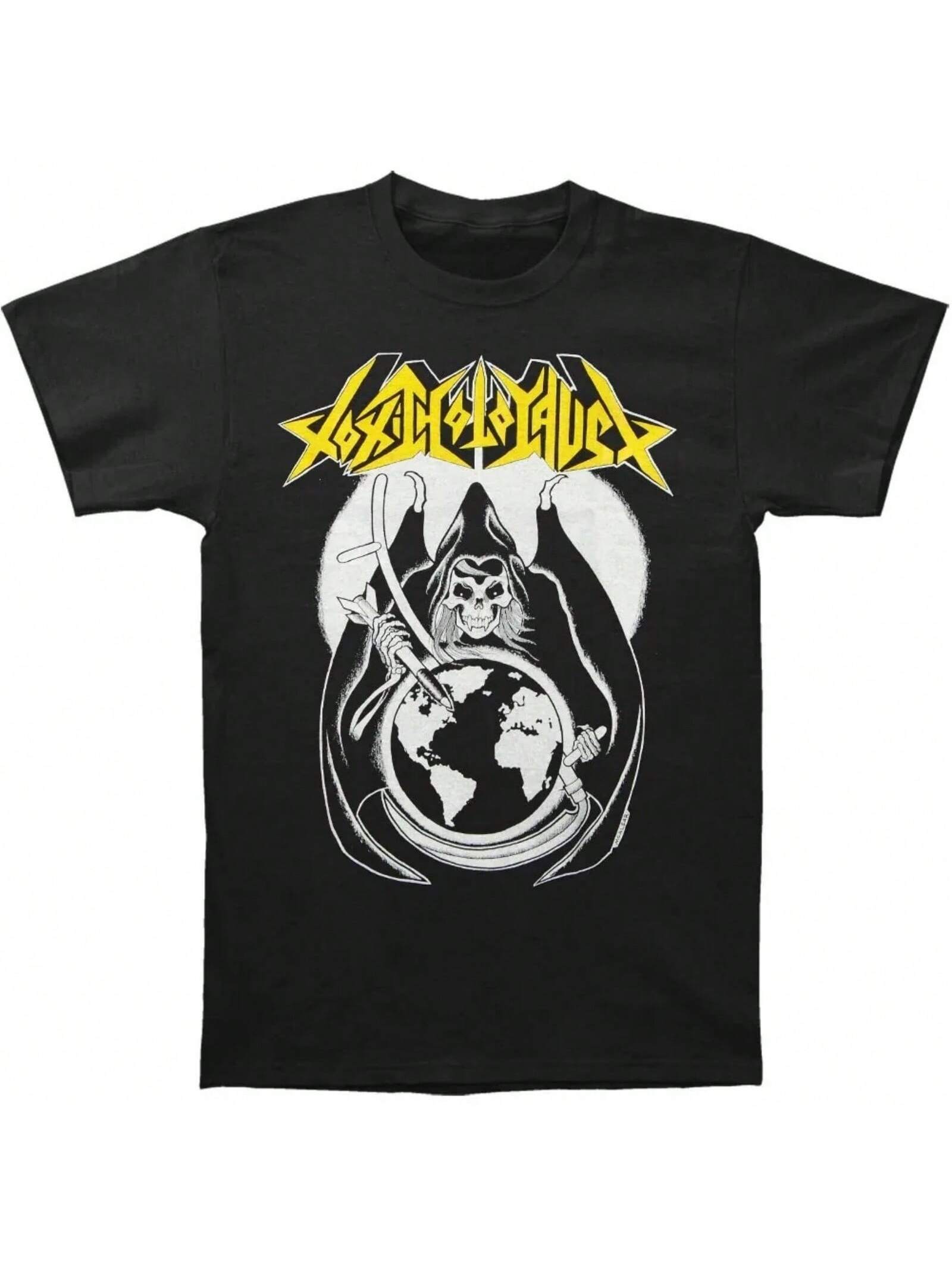 Toxic Holocaust Reaper T-Shirt Clothing Pattern Printing Summer Luxury Brand Cotton unisex s And Wounisex s T-Shirts Short Sleeves S разноцветный