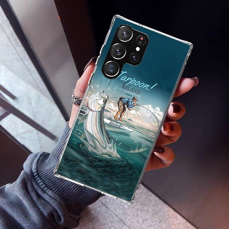 Hunting Fishing Man Phone Case For Samsung Galaxy S23 S24 S25 Edge S26 Ultra S22 + S21 Plus S20 FE Cover Silicone Print Shell Ga