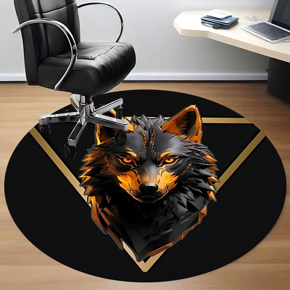 1pc Wolf Pack Office Round Area Rug, Under Office Chairs Bedroom Living Room Home Decor, Room Deco, Available in Various Sizes