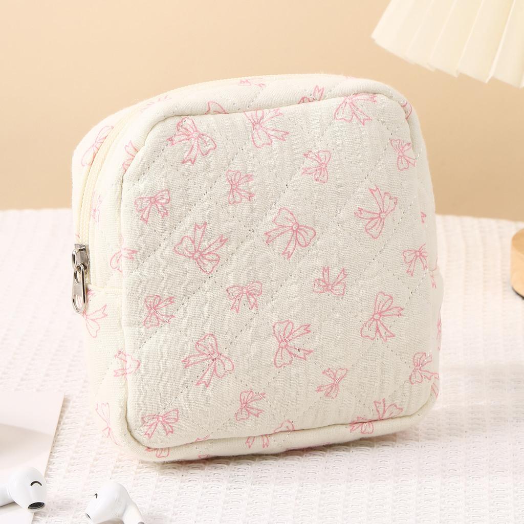 Cotton Feminine Hygiene Pad Storage Bag Large Capacity Breathable Womens Travel Organizer For Daily Use