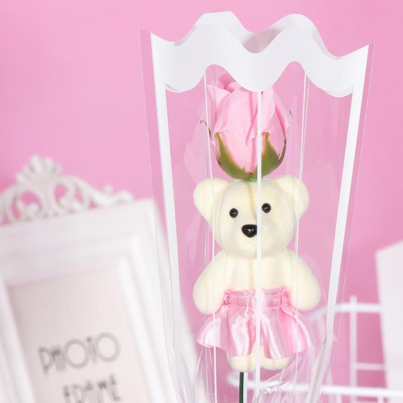 1/3/5 Stück Rosenbär Künstliche Blumenstrauß für Valentinstag DIY Geschenk Schmuckstück Hochzeitsdekoration Partyzubehör Heimdekoration