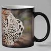 Animal Heat Sensitive Coffee Mug, Ceramic Magic Color Changing Tea Cup, Christmas Gift, Leopard, 11oz