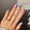 Mandarin Ducks Graffiti Style Waterproof False Nails with Stickers