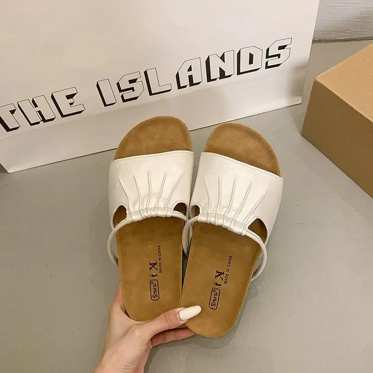 Fashion 2025 Summer New Arrival Casual Fashion Solid Color Open Toe Slippers Comfortable Non-slip Women's Low Heel Sandals